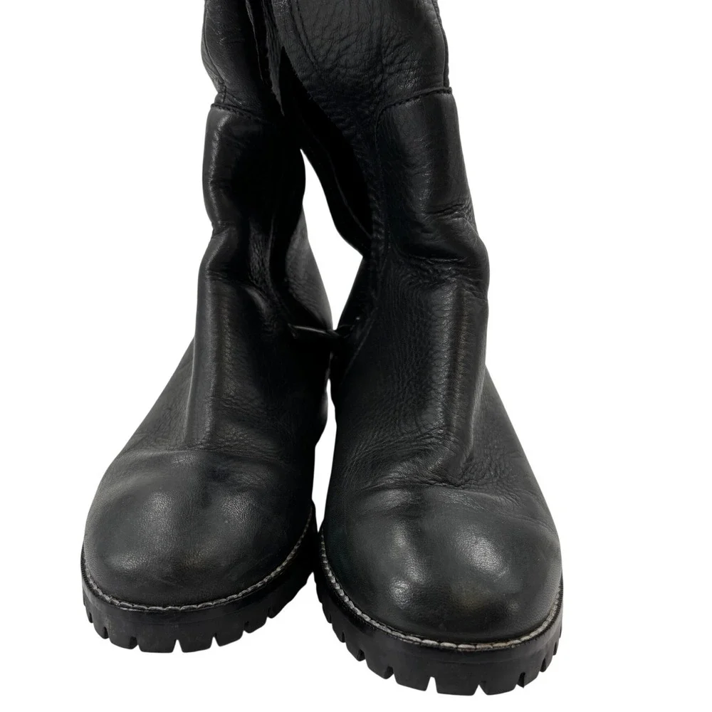 Cole Haan Nike Air Waterproof Black Pebbled Leather Boots 5B